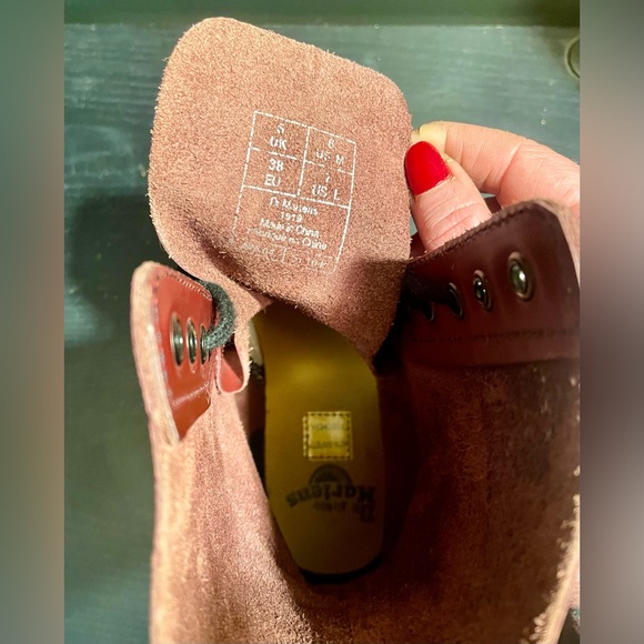 DR. MARTEN’S 1490 CHERRY RED LEATHER MID CALF 10 HOLE BOOTS 7 GRUNGE - Picture 7 of 8